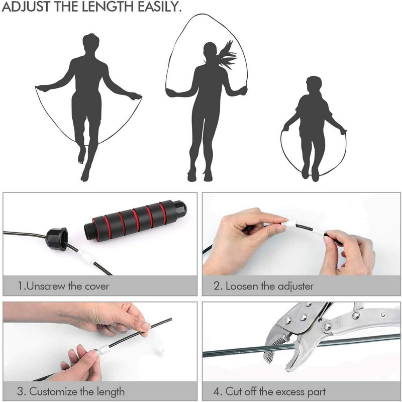 Skipping Rope with Ball Bearings Rapid Speed Jump Rope Cable