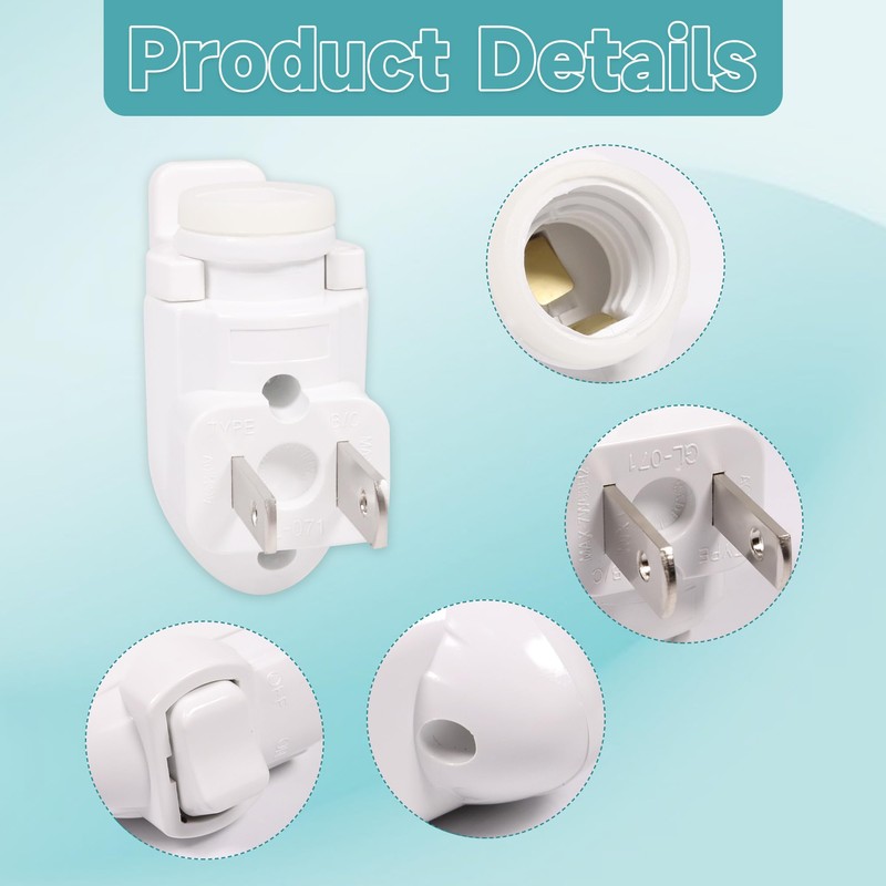 Deridi Plug in Night Light Module Socket with ON/Off Switch