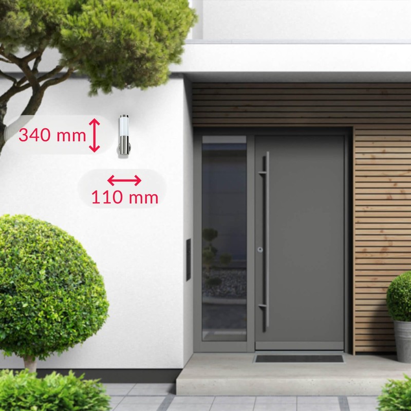 Light Experiences K/CX/446/65 Outdoor Light Terrace Garden Stainless Steel Plastic