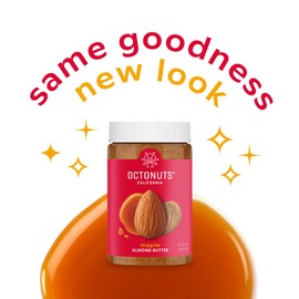 Octonuts Dry Roasted Maple Almond Nut Butter 16oz - Pure Creamy Nut Butter - Delicious Vegan Foods - Gluten Free, Vegan, Kosher, Non-GMO Nut Butters