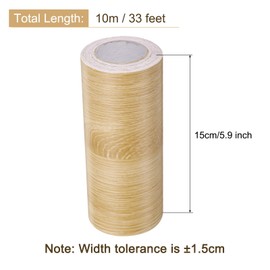 uxcell Wood Grain Tape, 5.9" x33 Ft Self Adhesive Wood Grain Repair Patch for Baseboards, Doors, Floor Repair, Furniture Home Decor Coffee Oak