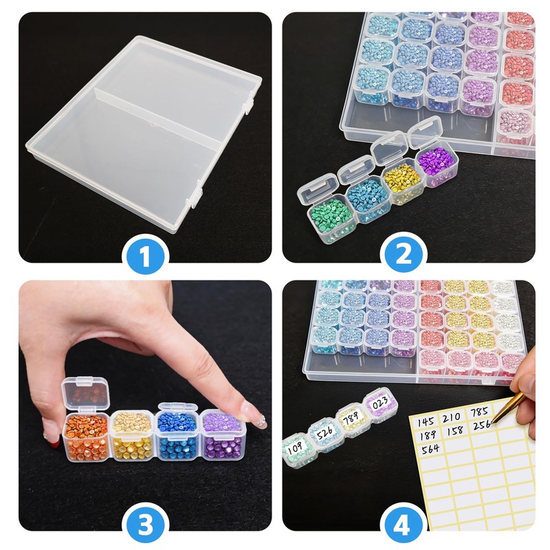 RITOLLO 168 Pcs Diamond Art Storage, 3 Set Small Storage