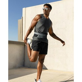 WATERFLY - Riñonera para correr con cinturón de cintura delgada para hombres y mujeres, soporte de teléfono para ejercicio, maratón, correr, color gri
