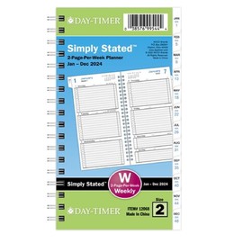 Day-Timer Simply Stated January 2025 – December 2025 Two Page Per Week Planner Refill, Loose-Leaf, Portable Size, 3 3/4" x 6 3/4",Size 2
