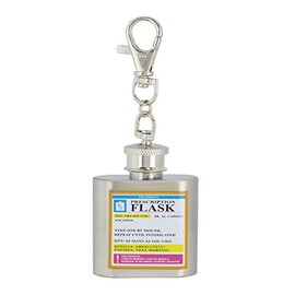 Key Chain Rx Flask Stainless Steel 1 oz Liquor Hip Flask, Unique Funny Novelty Prescription Rx Spirits Flasks - Gag Gifts for Men & Women, Secret Santa
