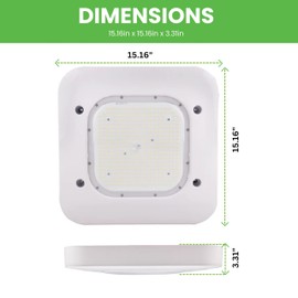 GREENLIGHTDEPOT LED Canopy Light - 25W, 40W, 55W, 75W, 100W - Outdoor Parking Garage Light - PG02 - (UL+DLC Listed) (PG02-White, 100W (5700K))