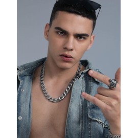 Men & Women Stainless Steel Curb Necklace Chain 20inches Neck Chain Mens & Womens Titanium Steel