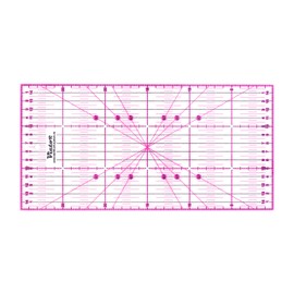 Victor Transparent Ruler 15 x 30 cm in Pink for Sewing, Crafts, Patchwork and Quilting Sewing Ruler
