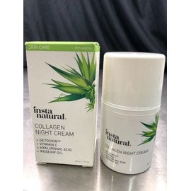 InstaNatural Collagen Night Anti Aging Cream - Anti Wrinkle Moisturizer Natural Organic 1.7oz