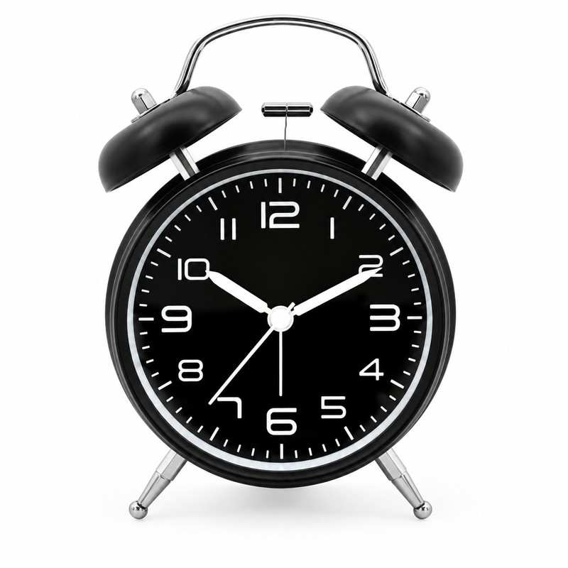 4 Inch Twin Bell Alarm Clock with Metal Frame –