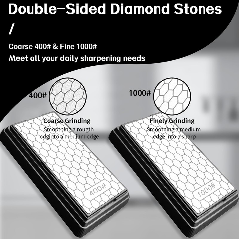 Diamond Sharpening Stones, Chisel Sharpening Kit with Chisel Honing Guide,