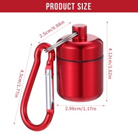 PEOVLVN 2 Pack Mini Case Keychain Holder Waterproof Metal Organizer Portable Travel Container Pocket Case for Outdoor Camping Travel (Red, Blue)