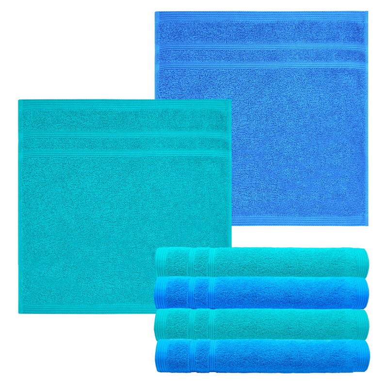 Lashuma Small Guest Towels Green 30 x 30 cm 6-Piece