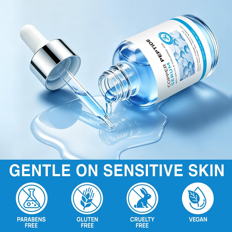 GHK-Cu Copper Peptides Serum for Face – Anti-Aging Collagen Booster