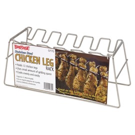 Bayou Classic 0770 Stainless Chicken Leg Rack Holds 12 Chicken Legs Perfect for Grilling or Baking in The Oven