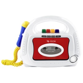 X4-Tech BobbyJoey Cassette Recorder (Built-in Microphone, Automatic Stop Button, Sound System) White