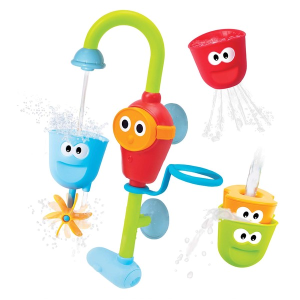 Yookidoo Baby Bath Toy - Flow N Fill Spout - 3 Stackable Cups and Automated Spout