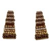 WeienWeier - Aretes Trapecio Cadenas Diamantes Cafés Diseño Coreano (1pz)