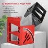 NS Juvyig 3D Multi Angle Measuring Ruler,Woodworking Square Tool Marking
