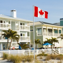 BRUBAKER 13.1 Feet Aluminum In-Ground Flagpole with 5 Feet by 3 Feet Canadian Flag