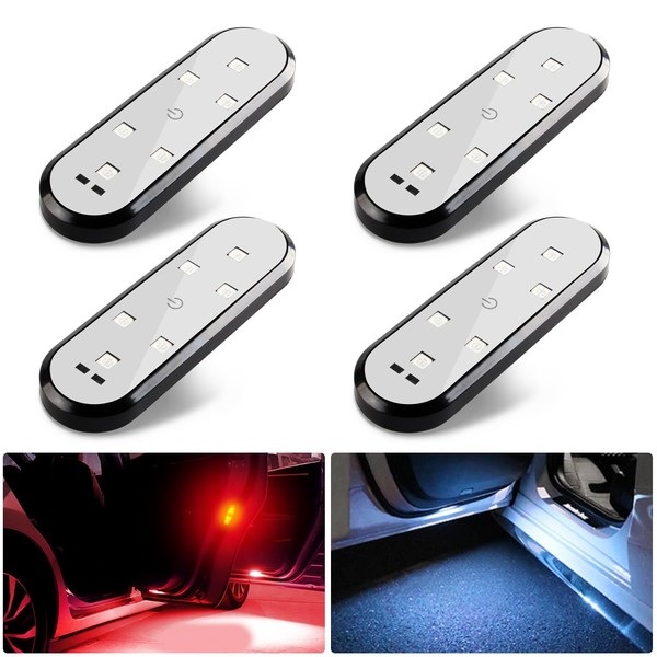 Teguangmei 4 PCS Car Door Warning Light, 7 Colors 4