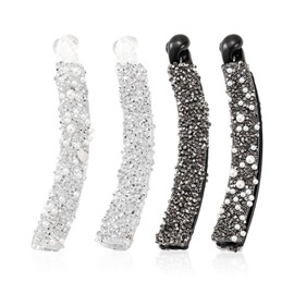 4 Pieces Rhinestone Pearl Hair Clips, Fashionable Hair Clips, Shiny Hair Clips, Hairstyle Decorations, Non-Slip Hair Clips For Women