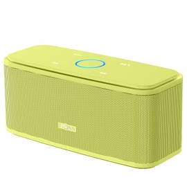 DOSS Bluetooth Lautsprecher, SoundBox Musikbox, mit Bluetooth 5.0, Dualen Bass-Treibern, 20H Spielzeit,Touch Control, IPX5 Wasserdicht, Bluetooth Box für Handy, zuhause, Garten, Reise - Gelb