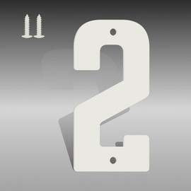 SpNo1-MS 8 Inch White Metal Letters, Modern Metal House Numbers, White Door Numbers, Outdoor Mailbox Numbers, Metal White House Address Letters and Numbers for House Office Apartment Outside (2)