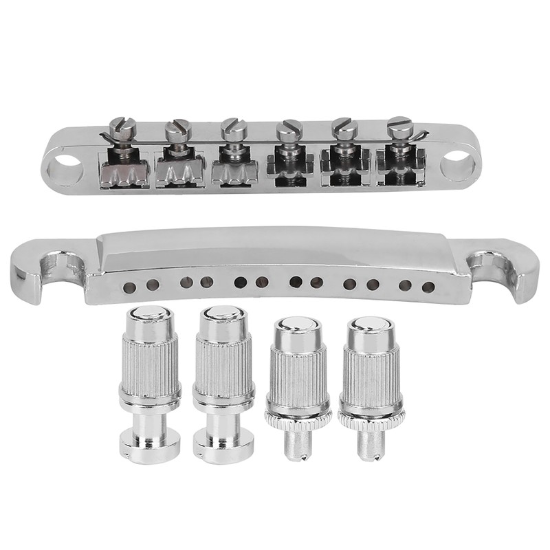 Electric Guitar Bridge Full Set 12 String Zinc Alloy Silver