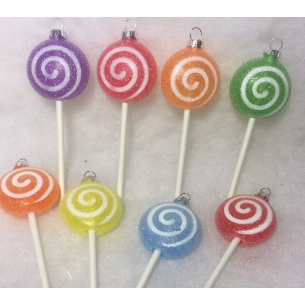 Unbranded Swirl Lollipop Christmas Tree Ornaments, Sugar Coated Puffed, Candyland