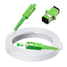 Bangun 20 Meters SC/APC to SC/APC Fiber Optic Internet Cable, Armored Single Mode Patch Cable, Fiber Optic Jumper Optical Patch Cord - SIMPLEX - 9/125um - OS1/OS2 Compatible, LSZH White