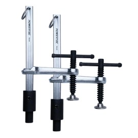 POWERTEC 2PK Welding Clamp with T-Handle – 6-1/2" Max Opening, 3-1/4" Throat Depth – Fits 5/8" (16mm) Welding Table Holes, Heavy-Duty Workbench Screw Clamp for Welding & Fabrication (72234-P2)