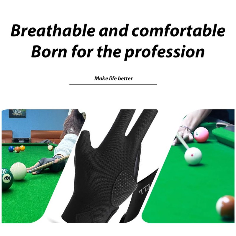TSUOUKL Snooker Handschuhe,Pool Billard Handschuhe,Billiard Pool Cue Gloves,Rutschfeste Poolhandschuhe,Abriebfeste Poolhandschuhe,Verstellbare