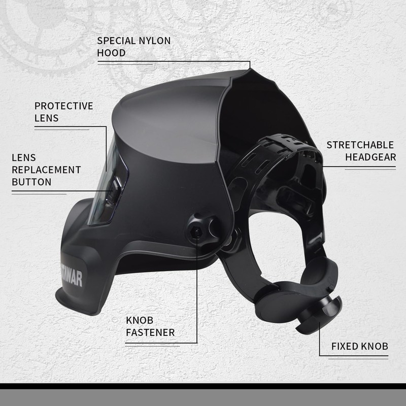 Shine STAWAR Grinding Face Shield, Lightweight Cutting Face Shield with