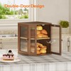 Bread Box, Bamboo Bread Box for Kitchen Countertop, 2-Tier Corner