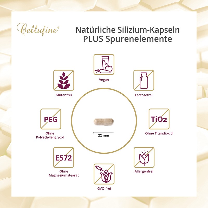 Cellufine® Skincaps Natural Bamboo Silicon 75 mg with Field Horsetail and