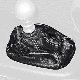 RedlineGoods shift boot compatible with Saturn ION 2003-07. Tailor made - not universal. Genuine top-grade Italian Black leather with Blue thread