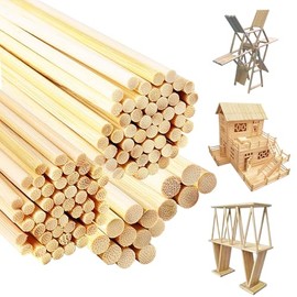 70 Pcs Wooden Dowel Rods, 11.8 Inch Wooden Dowel Rods Unfinished Craft Wood Sticks, 3 Diameters Wood Craft Stick Wooden Dowels Round for Craft DIY Projects