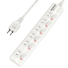 KOZUMUWAN Power Strip, 6 Gangs, 3.3 ft (1 m), White, Thunder Guard, Unlit Type, Independent Switch, Wall Hanging, Gap, 180 Degree Swing Plug, Dust Proof Shutter, Tracking, Table Tap, Easy Wiring,