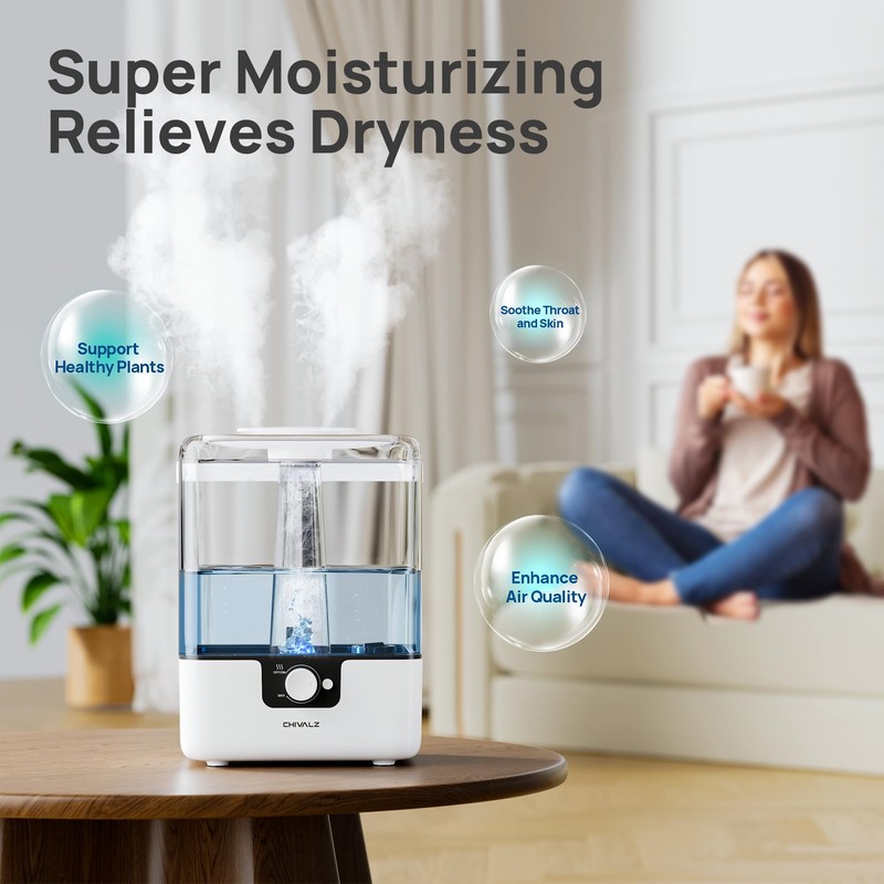 CHIVALZ 6L Humidifiers for Bedroom Large Room Home, Cool Mist