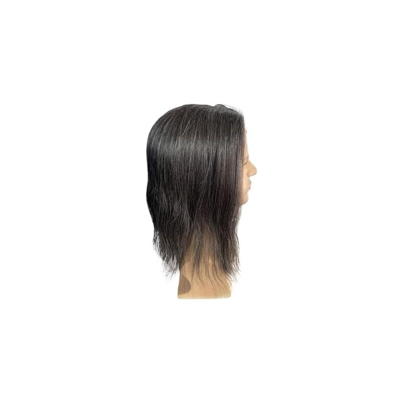 Hombres Tupé for hombre con encaje suizo #1B20, cabello humano