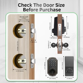 SUBPOT Smart Keyless Entry Door Lock with 2 Knobs,Front Door lock Handle Set,Electronic Digital Keypad Deadbolt,Auto Lock,50 User Codes,Voice Prompts,Anti-Peeking Password,Home, Apartment,Satin Nickel