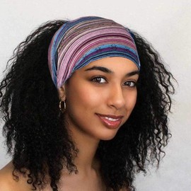 CAKURE Boho Headbands Wide Headband African Head Wraps Stretchy Head Bands Stripe Turban Head Scarves for Women and Girls Pack of 3 (Set1)