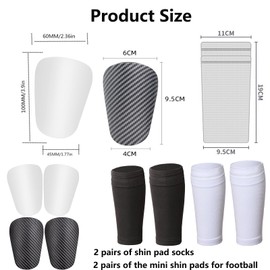 4 Pairs mini shin pads and shin pad socks,For Teenagers Kids Boys Girls Men Football Shin Pads Small Shin Pads Tiny Shin Protection ear Accessories Football Shin Guards Gear Accessories