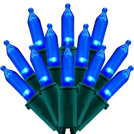 SWEET SHINE 200 Count Blue LED Christmas Lights, 66 ft Green Wire UL Certified Commercial Grade Holiday String Light Set (Blue)