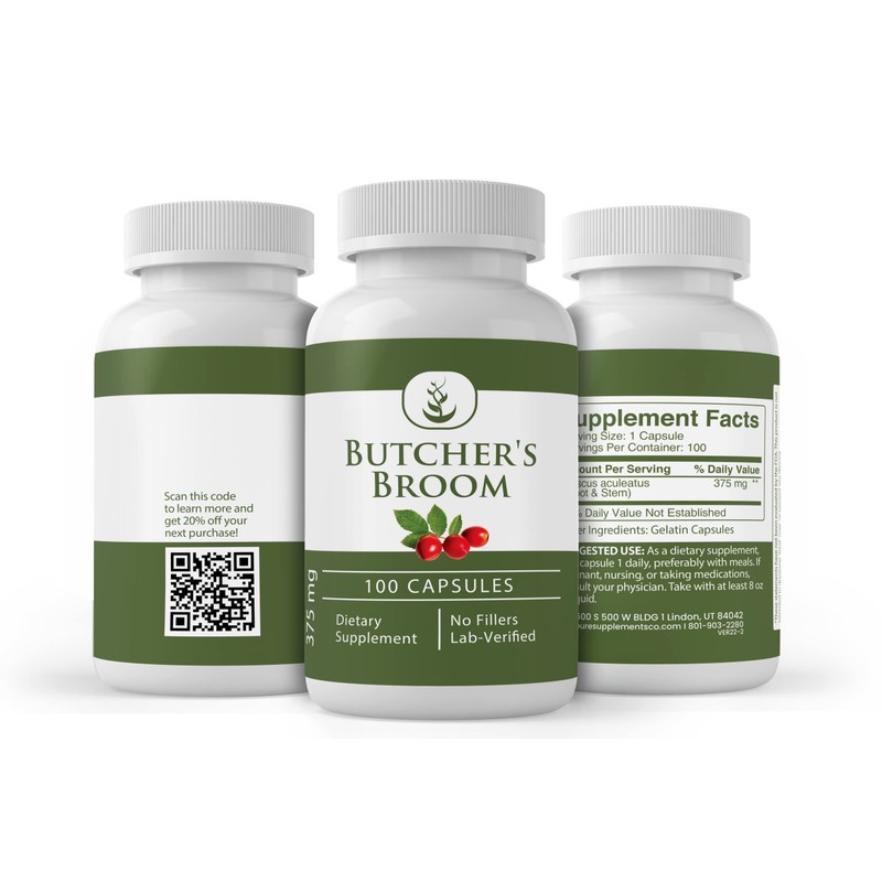 Pure Original Ingredients Butcher's Broom, (100 Capsules) Always Pure, No