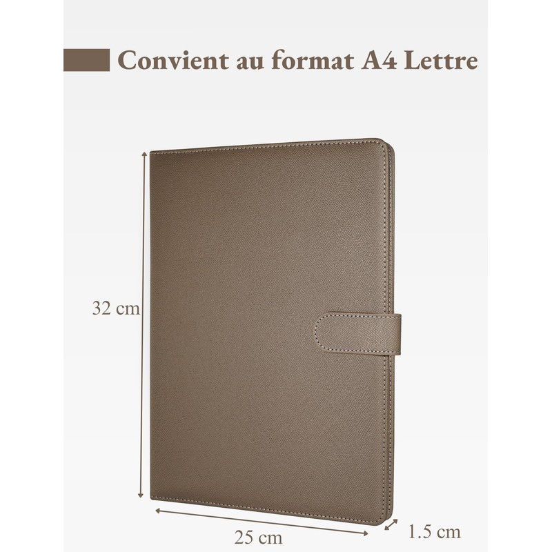 Mymazn Document Bag A4 Document Bag PU Leather Block Holder