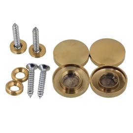 RDEXP 20mm Dia Golden Decorative Mirror Table Brass Round Screw Cap Nails Home Decor Wardrobes Furniture Fittings Pack of 8