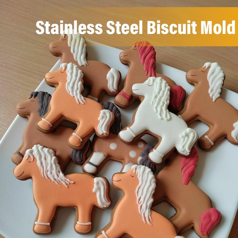 4 Piece Horse Shape Cookie Cutter Set, Stainless Steel Cookie