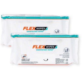 Generic Flex Wipes 36080 Pack of 2 Disinfectant Wipes, Large 7"" x 8"" Wipes, 80 Wipes per Pack, Dispenses One at a Time